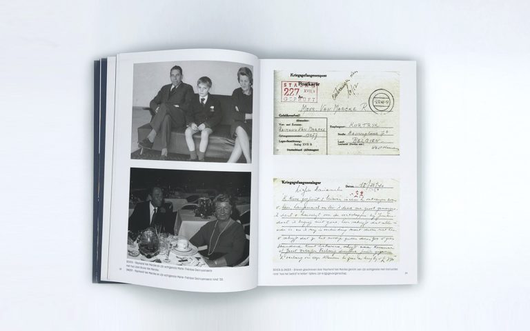 Uniek legacy boek op maat voor familiebedrijf Van Marcke. Ontworpen door creatieve studio 'Studio Kemmers'